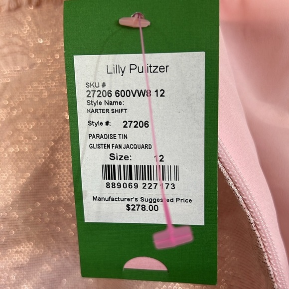 Elegant Pink Sleeveless Dress with Gold Accents LILLY PULITZER size 12 NWT - Picture 6 of 6